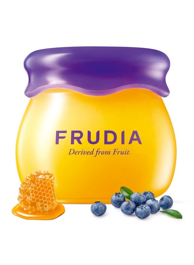 Frudia Honey Lip Balm - Blueberry | Lip Exfoliating, Moisturizing & Volumizing Dewy Tinted Lip Balm | Organic Lip Balm For Dry & Chapped Lips W/Jeju Blueberry And Honey Extracts (0.33 Oz)