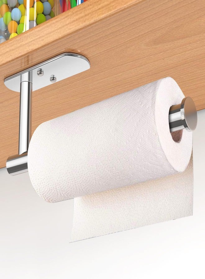 VAEHOLD Self Adhesive Paper Towel Holder Under Cabinet Mount, Wall Mounted Paper Towel Roll Holder for Kitchen, Bathroom, Wall - Stainless Steel (Bright Surface) - Image 2
