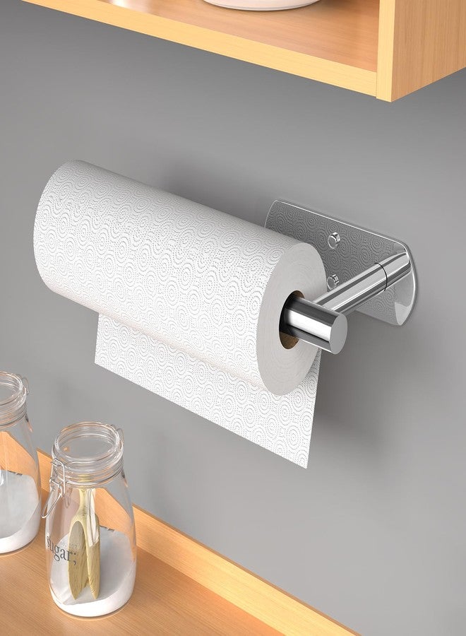 VAEHOLD Self Adhesive Paper Towel Holder Under Cabinet Mount, Wall Mounted Paper Towel Roll Holder for Kitchen, Bathroom, Wall - Stainless Steel (Bright Surface) - Image 4