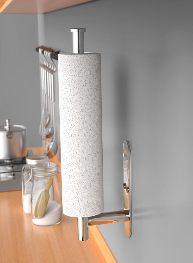 VAEHOLD Self Adhesive Paper Towel Holder Under Cabinet Mount, Wall Mounted Paper Towel Roll Holder for Kitchen, Bathroom, Wall - Stainless Steel (Bright Surface) - Image 5