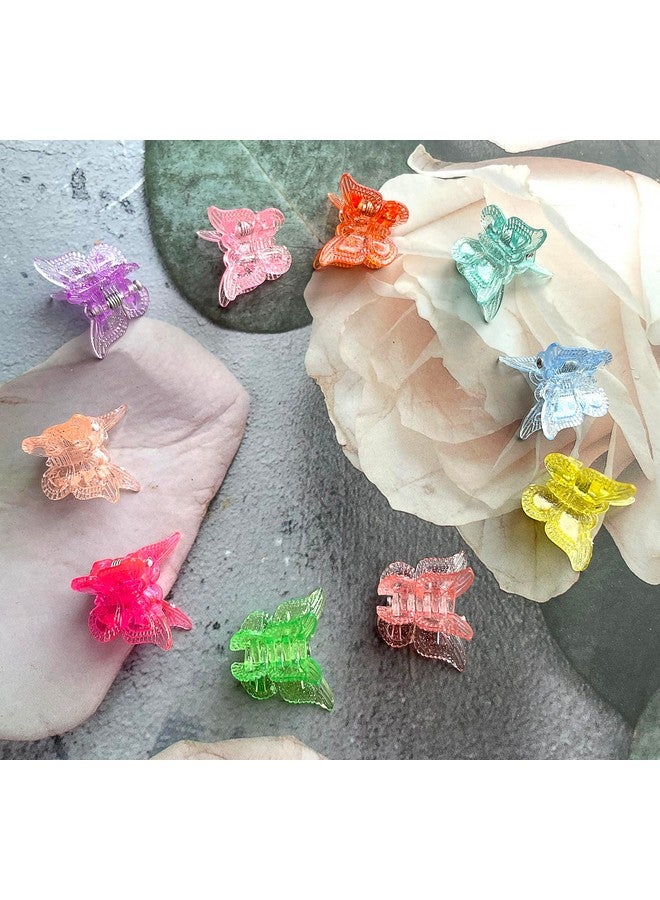 BEBEEPOO Mini Butterfly Hair Claw Clips, Glitter Small Hair Clips Claw,Small Hair Clips,Sparkly Colorful Hair Accessories for Girls and Women, Cute, Small, Tiny Clip, Set of 50 - Image 3