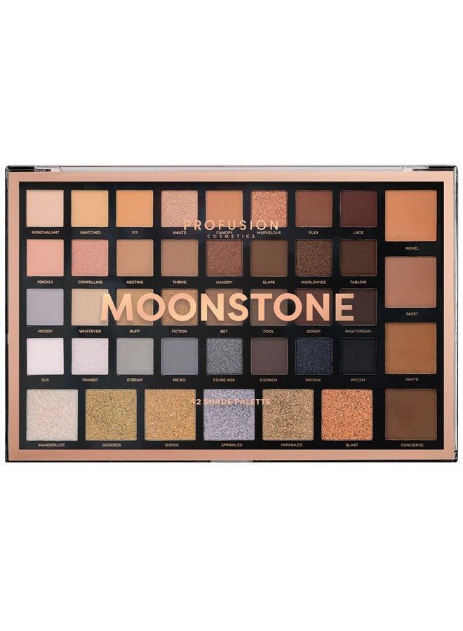 Profusion Cosmetics Moonstone 42 Shade Palette Matte Satin Shimmer Metallic Nude Smoky Eyeshadow Pallete Beauty Cosmetics Highly Pigment Powder Long Lasting Blendable - Image 1