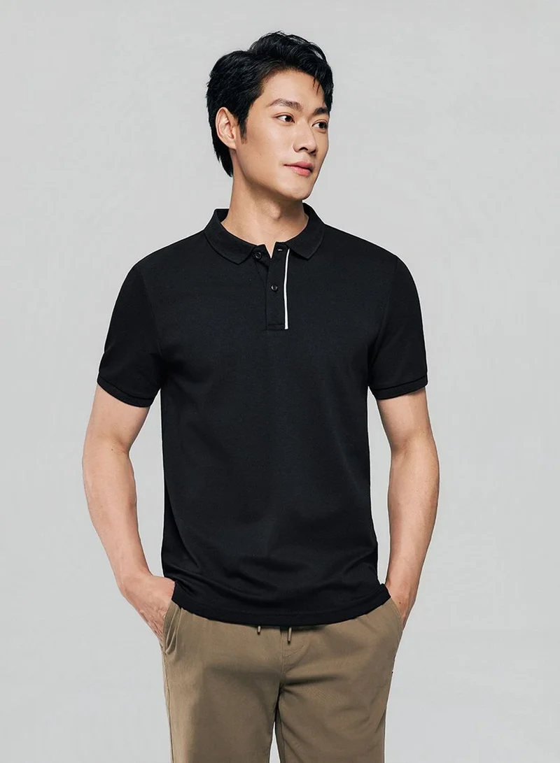 Men Slim Cotton Nylon Pique Polo