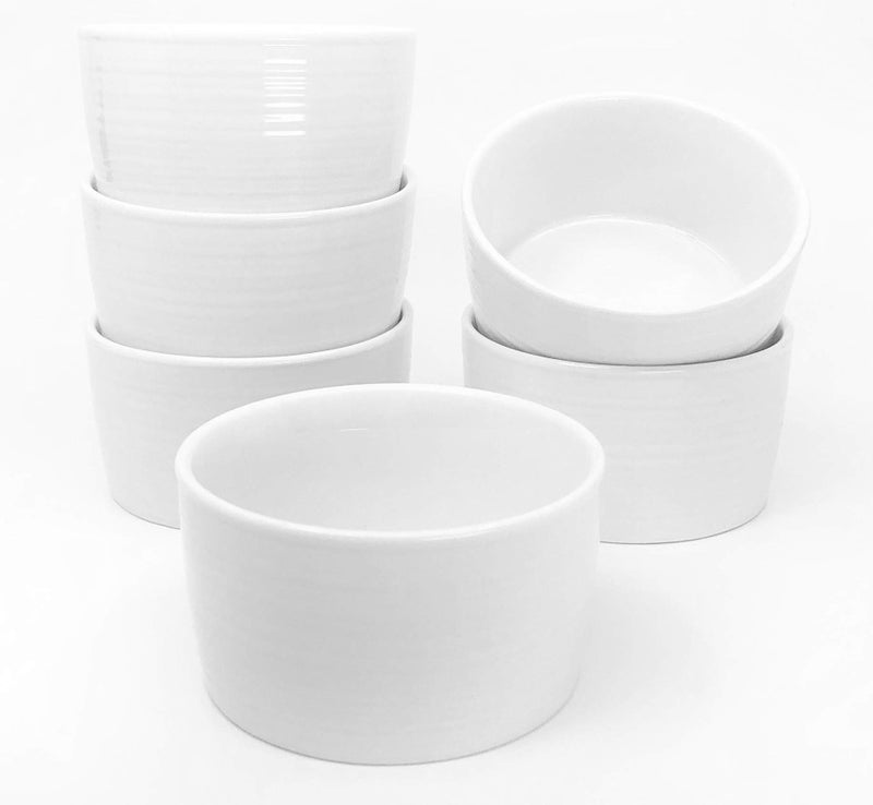 M. Gastro Kitchens M Gastro Kitchens 6 Piece Set 4 Ounce West Loop Round Ramekins Creme Brulee Souffle Custards 4 Ounce OffWhite 