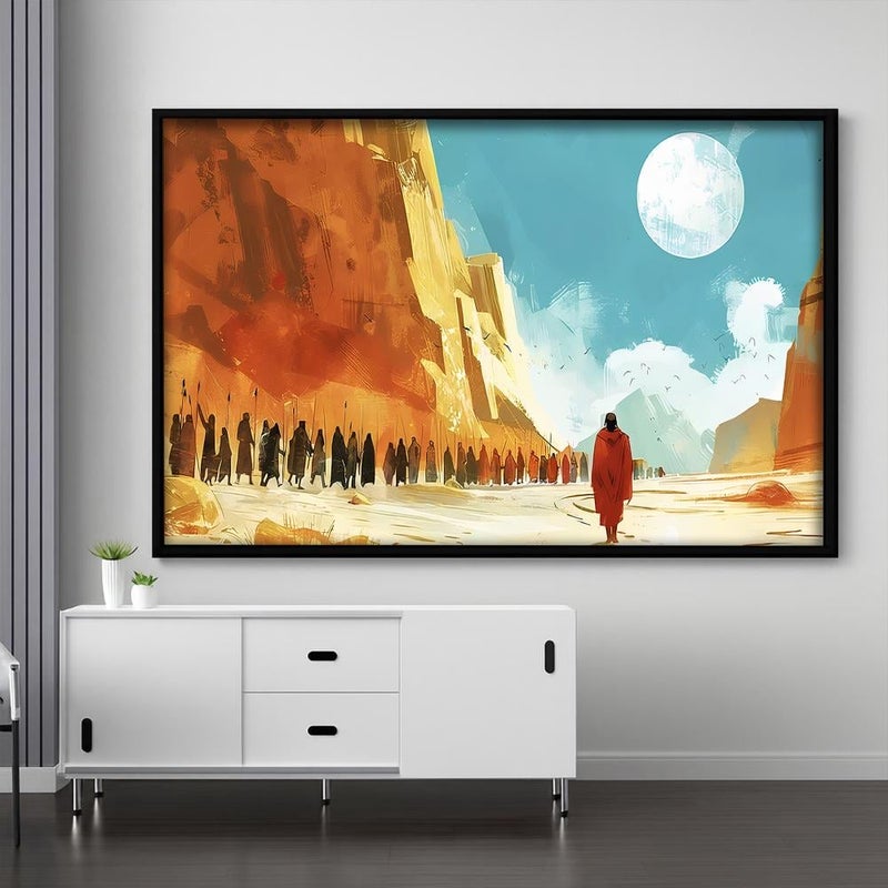 Marktna Canvas painting with a traditional art design and a hollow frame, measuring (60×40), one piece - Image 1