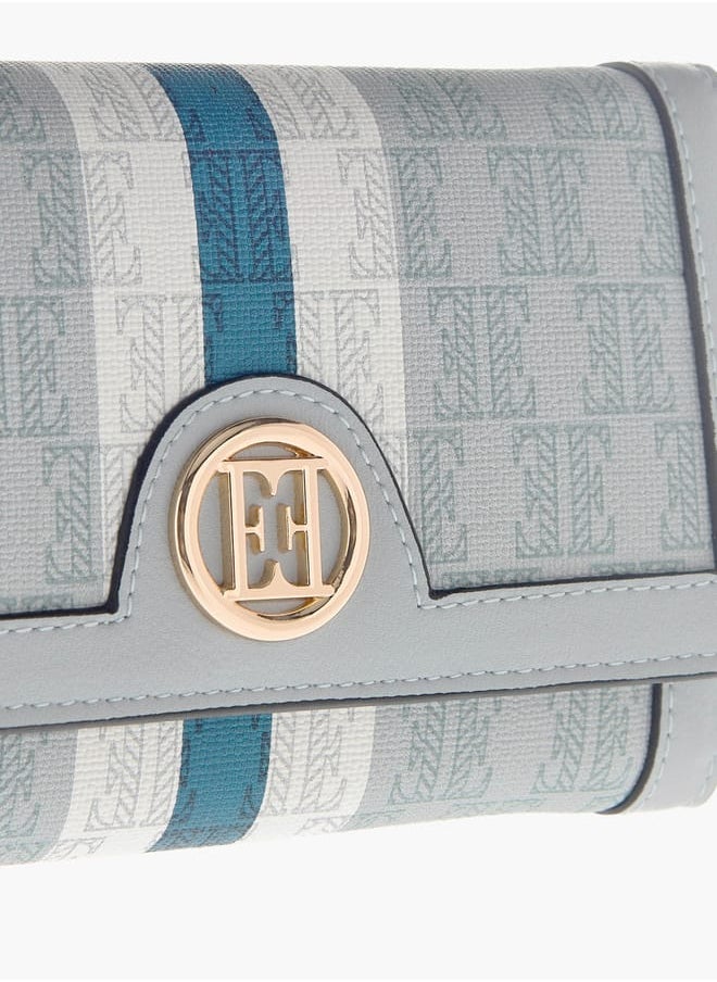 ELLE Womens Monogram Print Wallet With Flap Closure  - Image 3