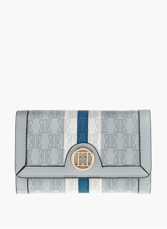 ELLE Womens Monogram Print Wallet With Flap Closure  - Image 1