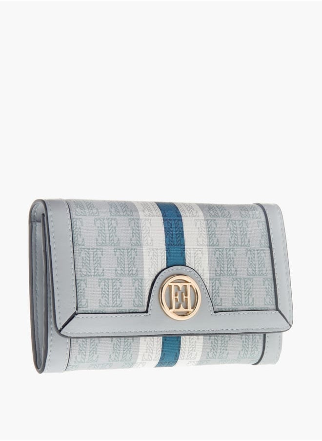 ELLE Womens Monogram Print Wallet With Flap Closure  - Image 2