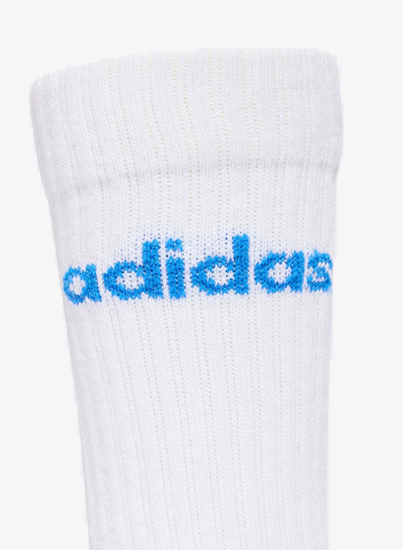 Adidas Kids 3 Pack Linear Crew Socks - Image 4
