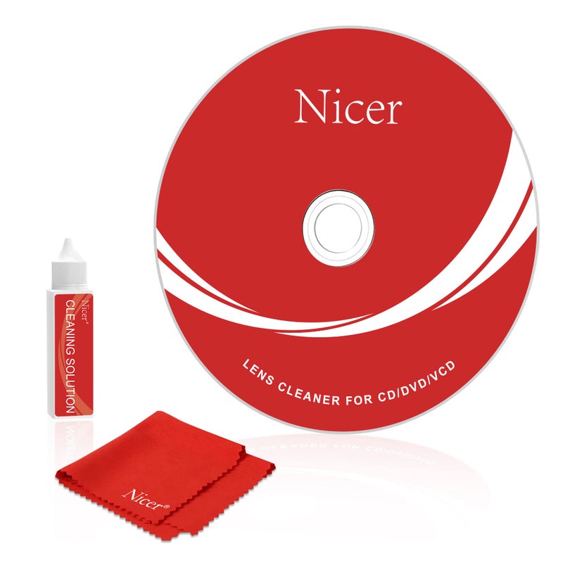 Nicer مجموعة تنظيف مشغل CD/VCD/DVD Nicer، قرص تنظيف عدسة الليزر مع نظام تنظيف فرشاة مزدوجة، NS-2 - Image 1