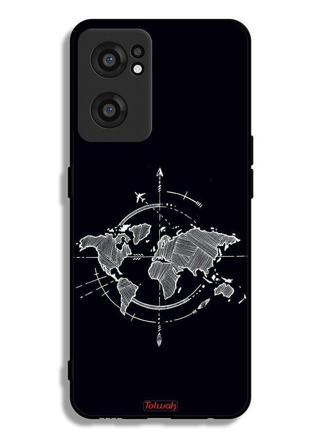 Tolwak OnePlus Nord CE 2 5G Protective Case Cover Compass Art - Image 2