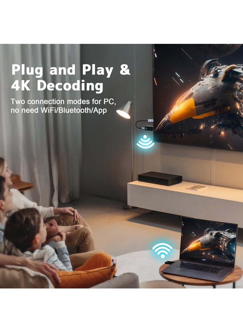 زيستيك جهاز إرسال واستقبال HDMI لاسلكي، 100 قدم/30 متر HDMI لاسلكي لدقة 4K وإخراج 1080P، قابلة للتوصيل والتشغيل، موسع HDMI لاسلكي محمول بتردد 2.4G/5G لنقل الفيديو والصوت إلى الشاشة من اللابتوب/الكمبيوتر/صندوق التلفاز - Image 3
