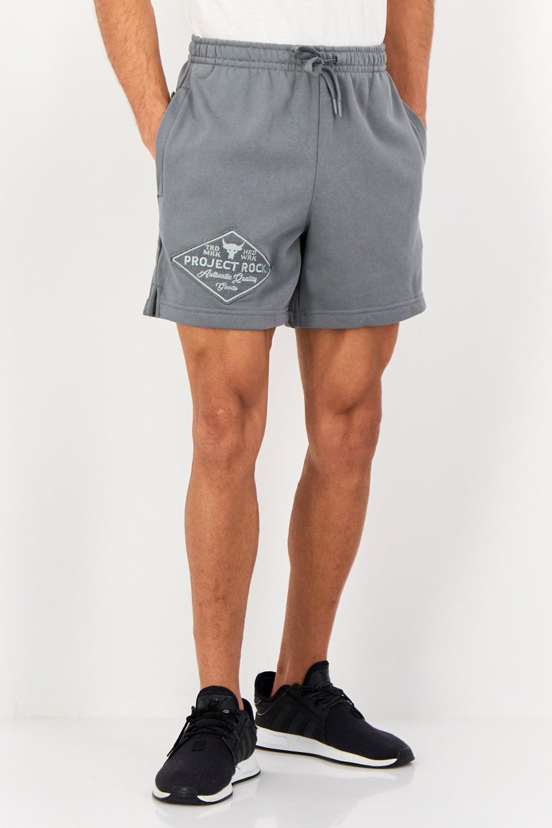 UNDER ARMOUR Men Project Rock Loose Fit Training Shorts, Grey - Image 1