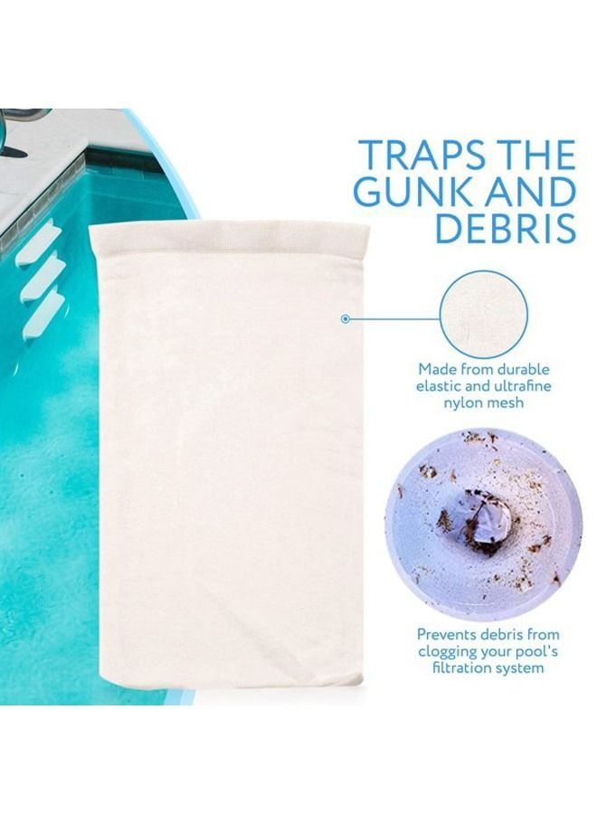 Generic Pool Skimmer Socks - 20 pcs Fine Mesh Swimming Pool & Spa Pre-Filter Savers for Skim Remove Leaves Oil Ideal Sock/Net/Saver to Protect Your Inground or Above Ground Pool - Image 3