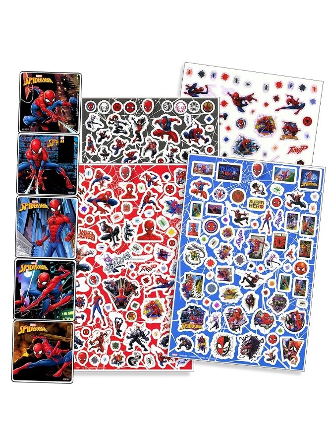 Disney Studios Spiderman Stickers Activity Set - Bundle Includes Spiderman Stickers, Spiderman Coloring Book, Superhero Door Hanger, Thank You Card Craft - Image 3
