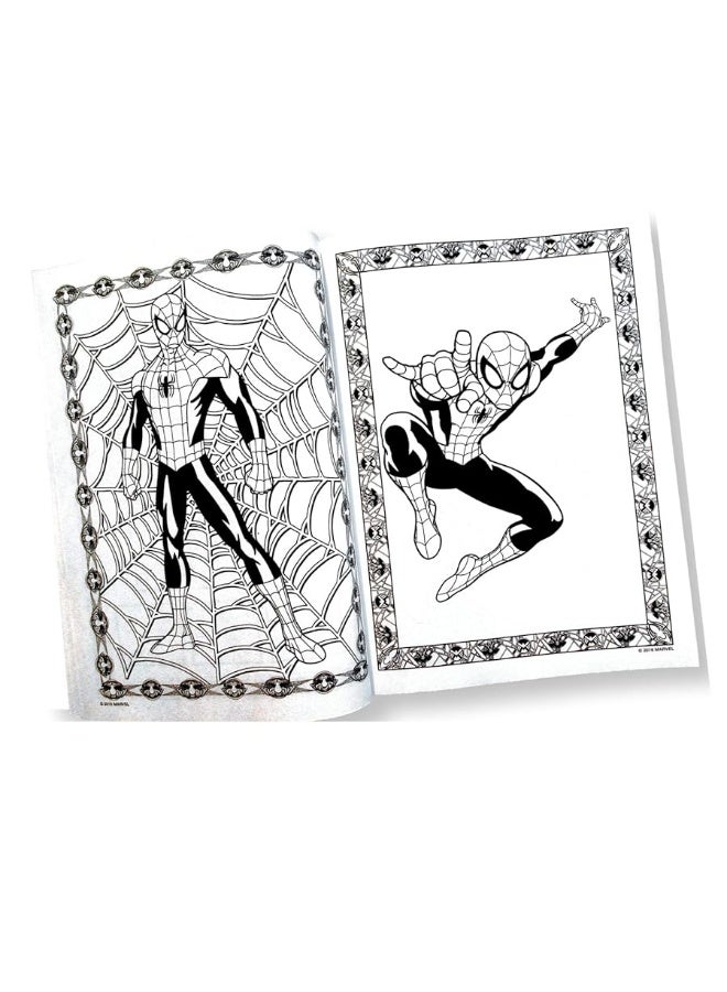 Disney Studios Spiderman Stickers Activity Set - Bundle Includes Spiderman Stickers, Spiderman Coloring Book, Superhero Door Hanger, Thank You Card Craft - Image 1