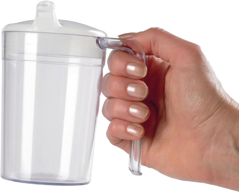 Homecraft Shatterproof Clear Mug Spill proof Drinking Cup For Eldery Children or those with Weak Grip and Arthritis - Image 2