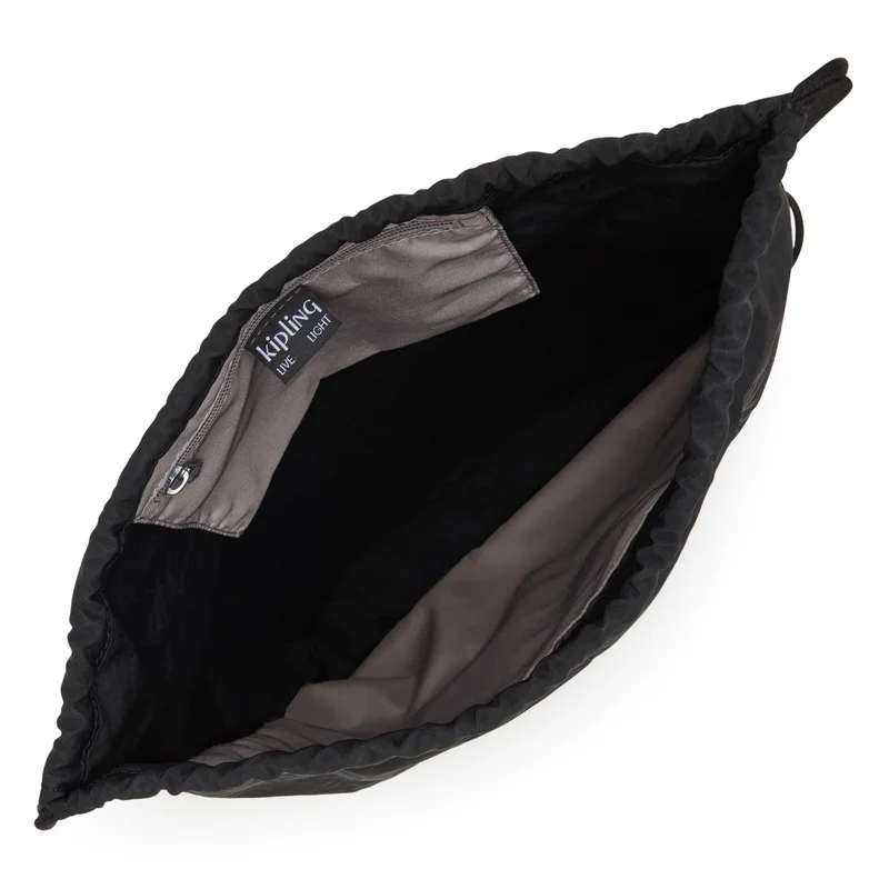 kipling Supertaboo Lite Unisex Medium Backpack (With Drawstring) - Black