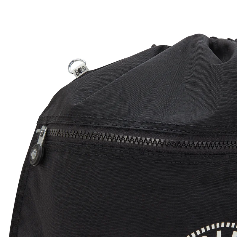 kipling Supertaboo Lite Unisex Medium Backpack (With Drawstring) - Black