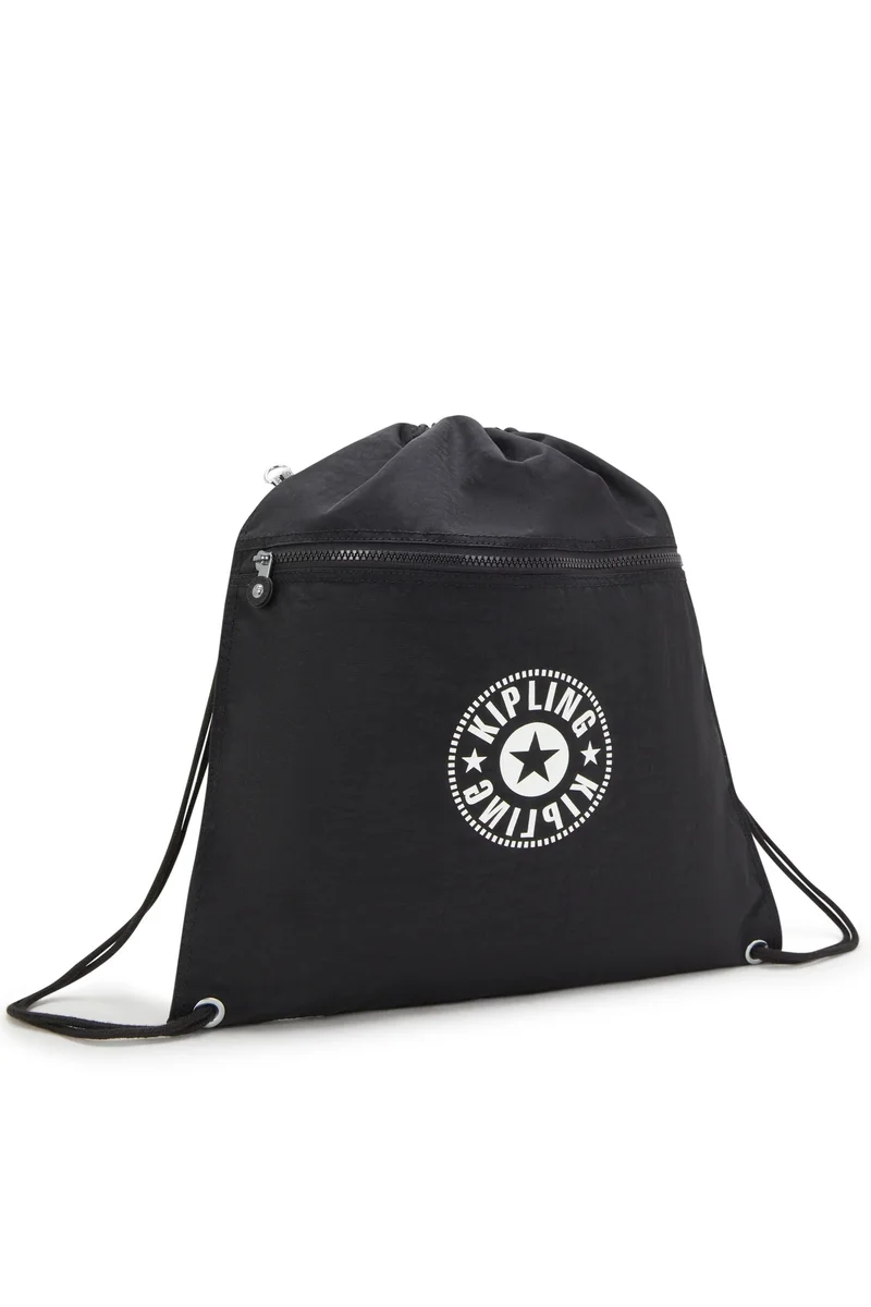 kipling Supertaboo Lite Unisex Medium Backpack (With Drawstring) - Black
