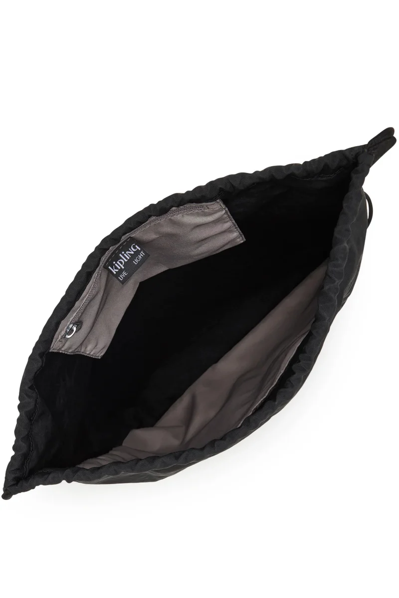 kipling Supertaboo Lite Unisex Medium Backpack (With Drawstring) - Black