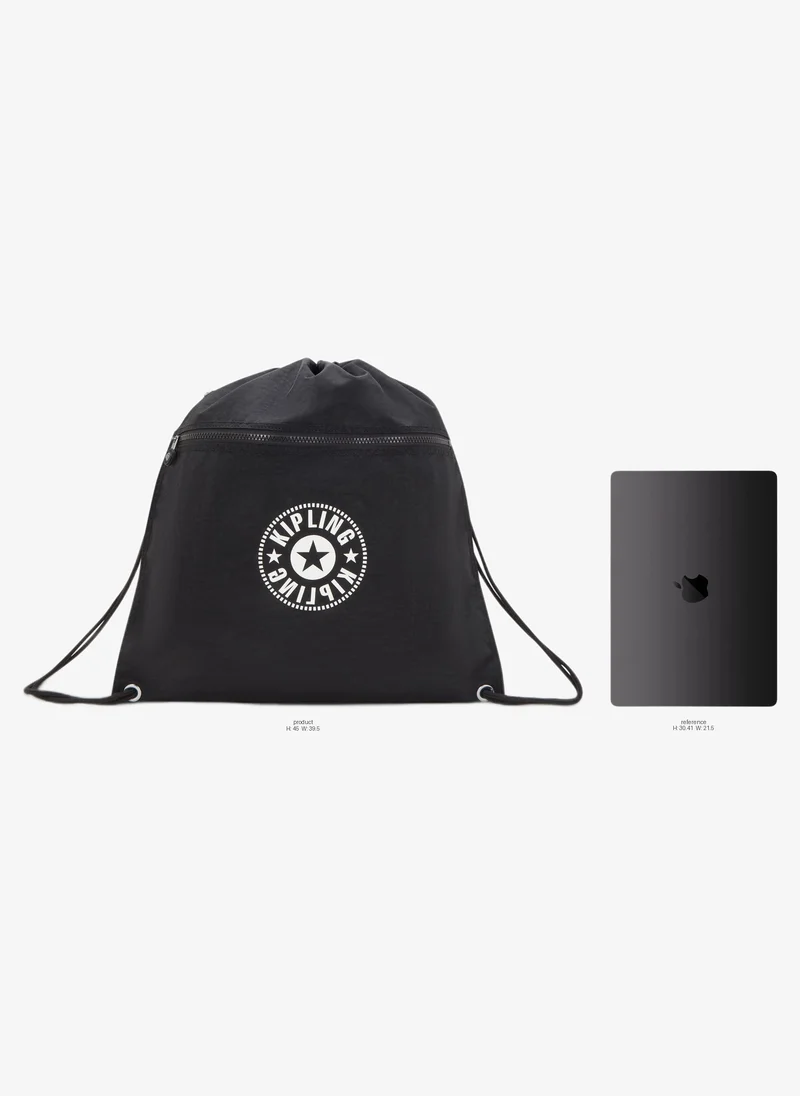 Kipling supertaboo lite unisex medium backpack (with drawstring) - black