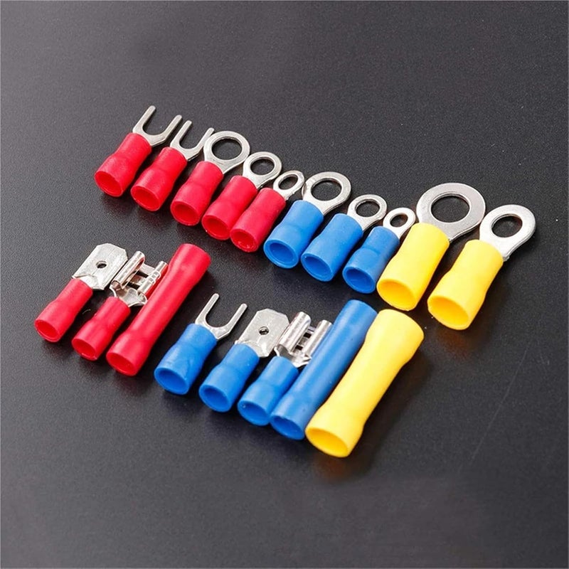 Insulated Cable Connector Crimp Connectors, Ring Spade Fork Butt Wire Kit,Quick Disconnect Terminals Electrical Wire Connector terminals(140 pcs) - Image 4