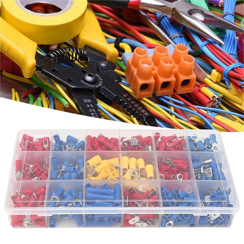 Insulated Cable Connector Crimp Connectors, Ring Spade Fork Butt Wire Kit,Quick Disconnect Terminals Electrical Wire Connector terminals(140 pcs) - Image 2