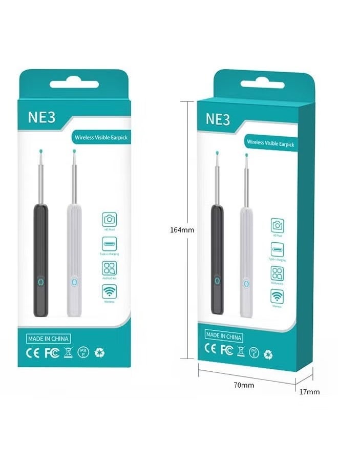 JOYFOCUS - Wireless Ear Endoscope 1296P HD with LED Light for iPhone, iPad, Android Phones (White) - Image 1