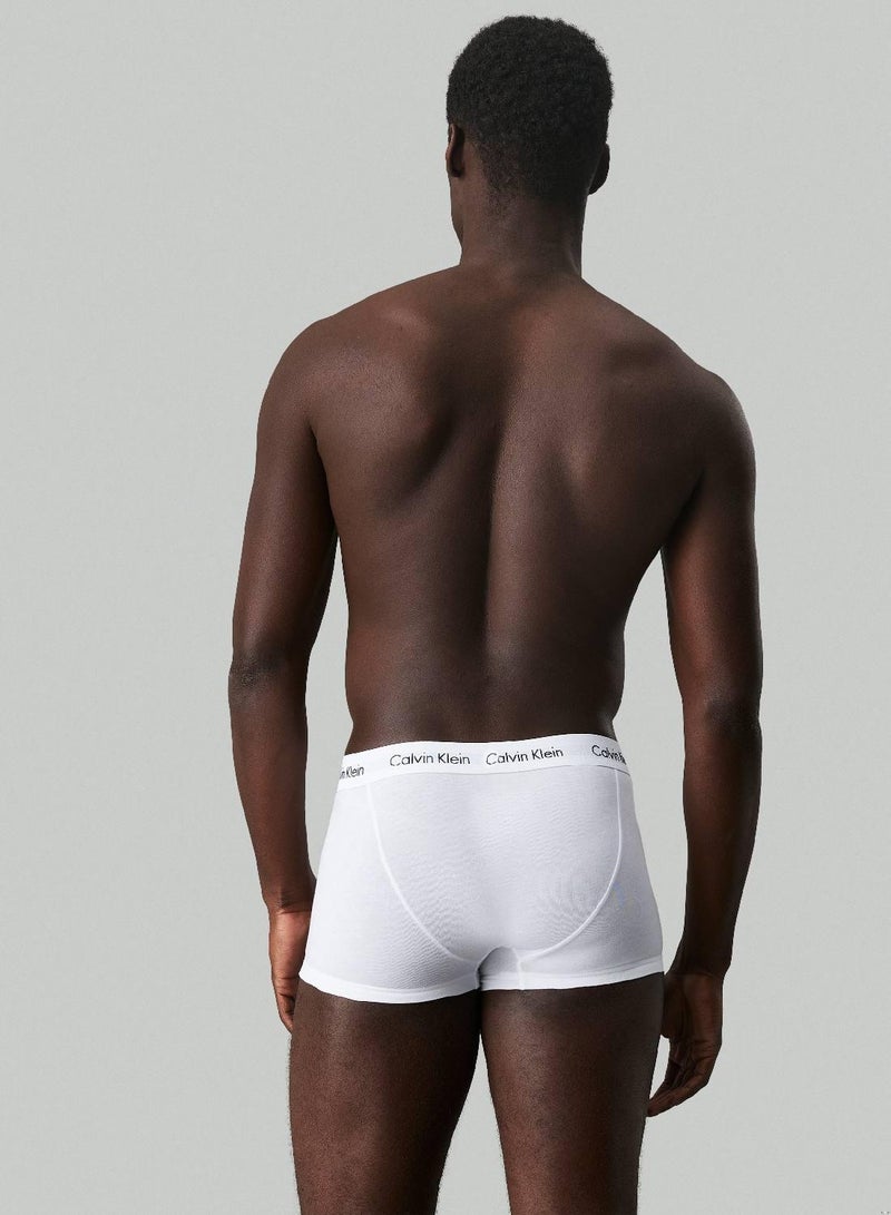 CALVIN KLEIN 3 Pack Low Rise Trunks - Cotton Stretch - Image 3