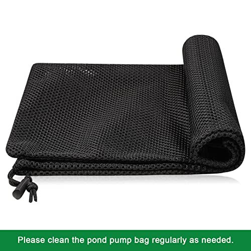 Hecaty 2 Pcs 12.2" x 15.9" Pump Barrier Bag, Pond Pump Filter Bag, Black Media Bag Large Pump Mesh Bag for Outdoor Water Ponds Filters (2Pcs-12.2"x 15.9") - Image 5