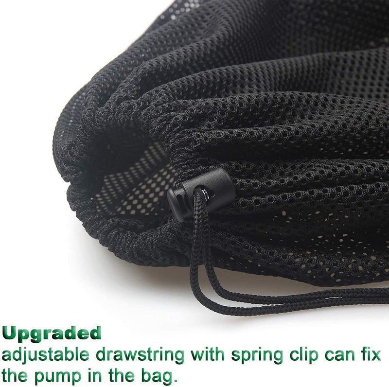 Hecaty 2 Pcs 12.2" x 15.9" Pump Barrier Bag, Pond Pump Filter Bag, Black Media Bag Large Pump Mesh Bag for Outdoor Water Ponds Filters (2Pcs-12.2"x 15.9") - Image 4