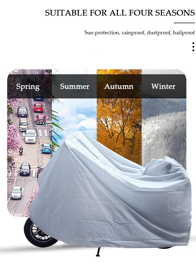 DUNISO Motorcycle Vehicle Cover Waterproof Outdoor UV , All Season Universal Weather Durable Quality Waterproof Sun Outdoor Protection Scooter Shelter Tear Proof Night Reflective ,240*140CM - Image 4