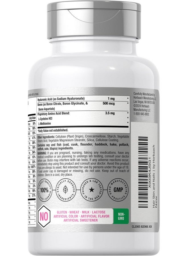 Horbäach Hair Skin and Nails Vitamins | 150 Caplets | with Biotin and Collagen | Supplement for Women and Men | Non-GMO, Gluten Free - Image 3