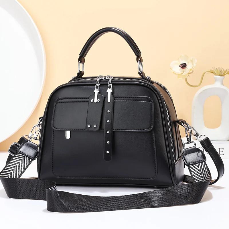 Fashionable Large Capacity Handbag with Concealed Pocket & Detachable Strap - Image 1