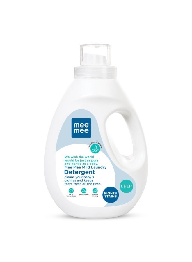 Mee Mee Baby Liquid Detergent 1.5 L | Ph balanced, Free from Harsh Chemicals, Safe for Mother's Hands & Baby's Skin | Anti-Bacterial, Removes Stains & Odor with One Drop, Hypoallergenic - Image 1