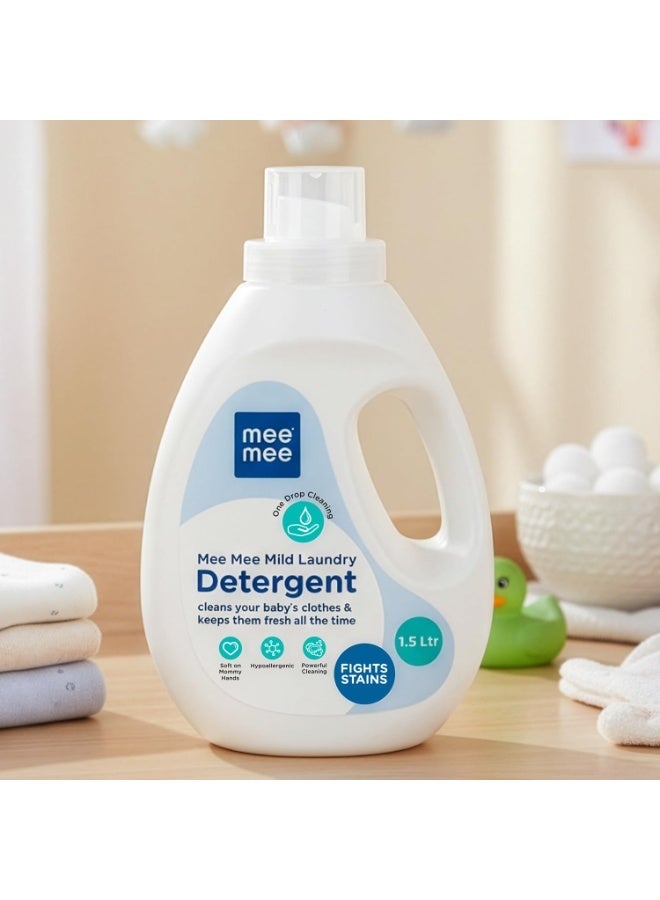 Mee Mee Baby Liquid Detergent 1.5 L | Ph balanced, Free from Harsh Chemicals, Safe for Mother's Hands & Baby's Skin | Anti-Bacterial, Removes Stains & Odor with One Drop, Hypoallergenic - Image 4
