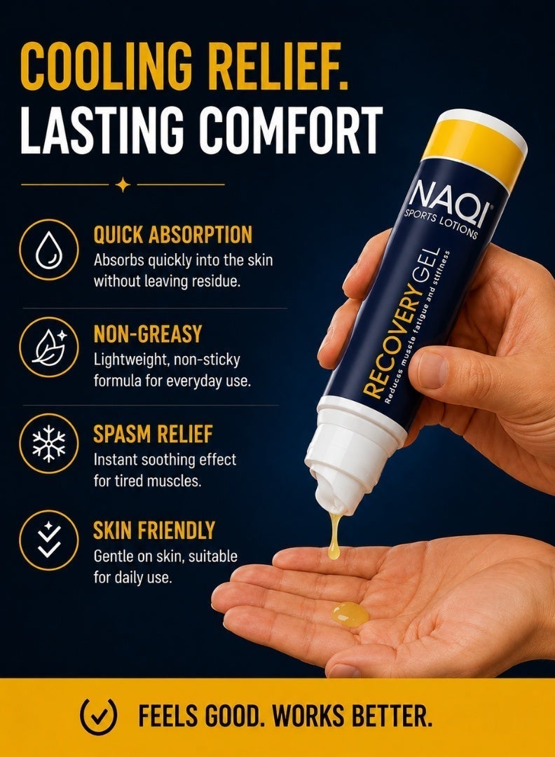 NAQI Recovery Gel for Muscle Recovery, Post Workout Pain Relief Gel for Soreness Relief, Cooling Sports Gel for Athletes & Fitness Training, Fast Absorbing Formula 100ml - Image 5
