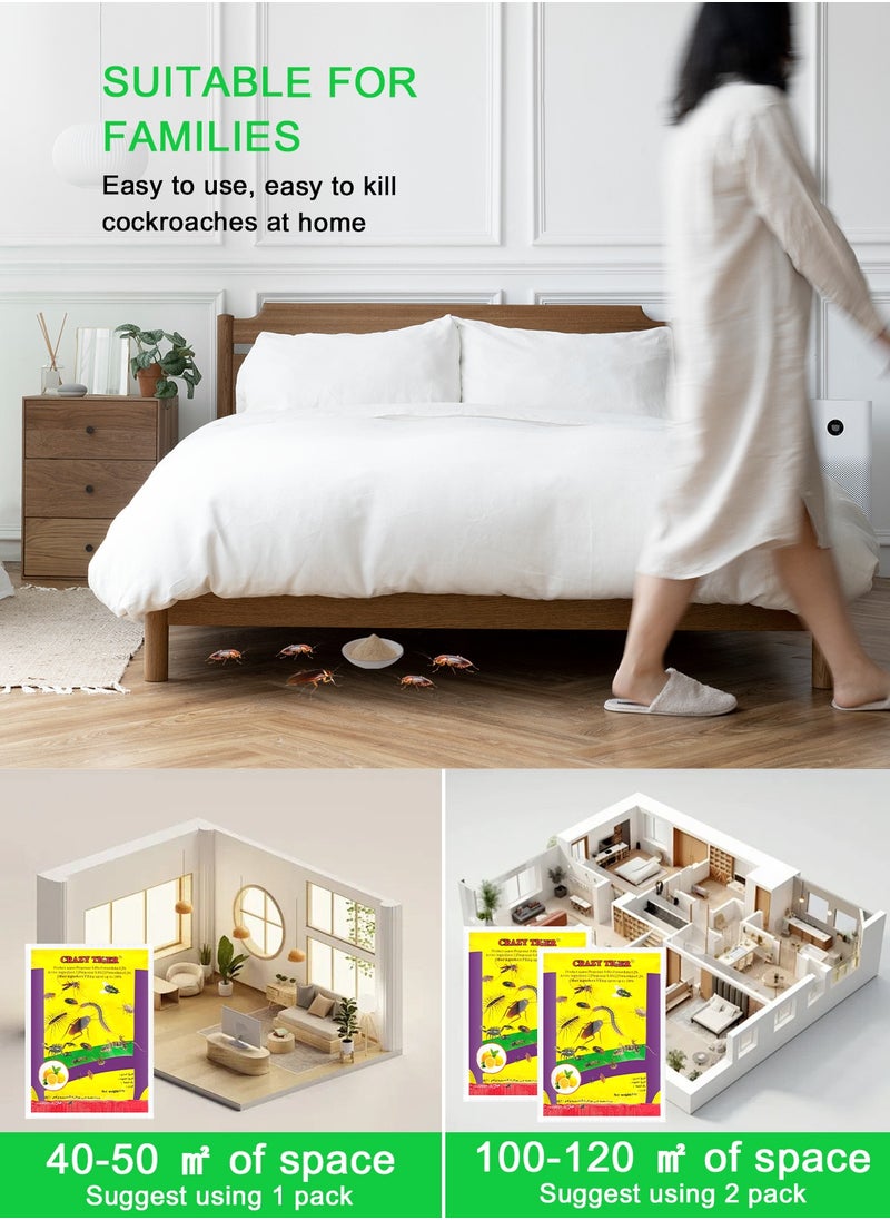 CRAZYTIGER - 2 Pack Highly effective cockroach insecticide powder, rapid cockroaches Bedbugs Termites Ants killing, suitable for both home and commercial use - Image 1