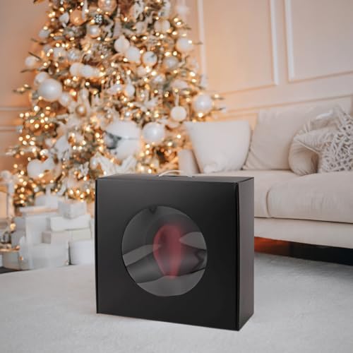LADYBRO Large Hat Box Gift Box Hat Carrier Wide Brim Felt Straw Panama Fedora Cowboy Hats Protecter Organizer Holder Clear Window Display Storage Portable, Black 18.1 * 16.5 * 6.3" - Image 4
