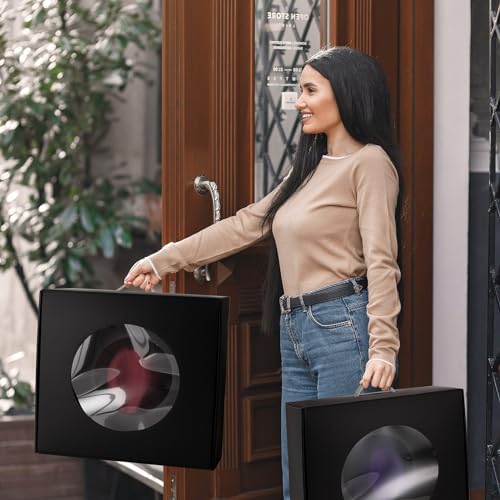 LADYBRO Large Hat Box Gift Box Hat Carrier Wide Brim Felt Straw Panama Fedora Cowboy Hats Protecter Organizer Holder Clear Window Display Storage Portable, Black 18.1 * 16.5 * 6.3" - Image 5