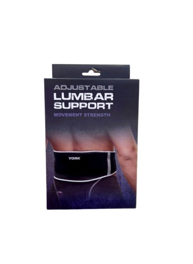 YORK Support Belt Adjustable Lumbar  – Neoprene Back Brace (66–109 cm) – Black 85085 - Image 5