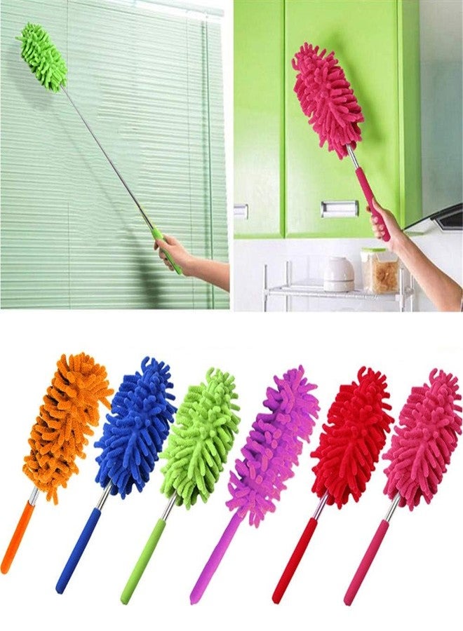 SEIWEI Microfiber Mini Duster Cleaning Brush Dust Cleaner Hand Duster Extendable Handle Soft Fans for Indoor Home Ceiling Cleaning (Red) - Image 4