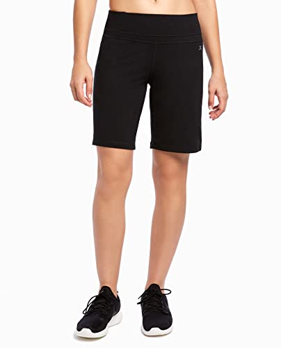 Danskin Women's Essential Wide Waistband Bermuda Short, Black, X-Large - Image 4