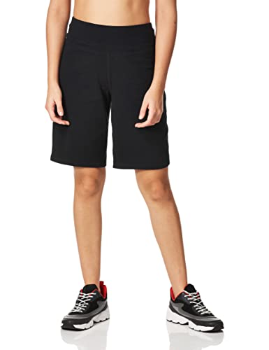 Danskin Women's Essential Wide Waistband Bermuda Short, Black, X-Large - Image 1