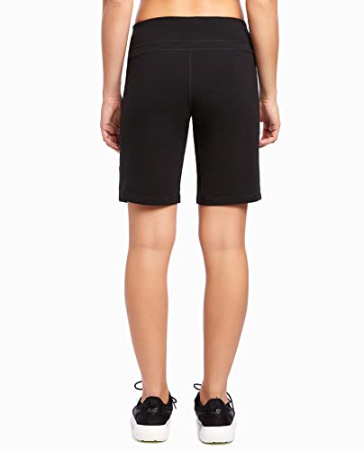 Danskin Women's Essential Wide Waistband Bermuda Short, Black, X-Large - Image 5