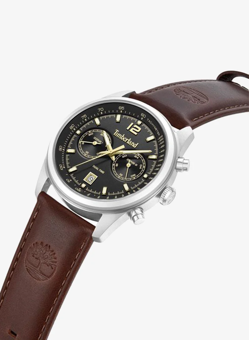 تمبرلاند Northbridge Black Dial Leather Strap Multifunction Watch for Men, 45mm