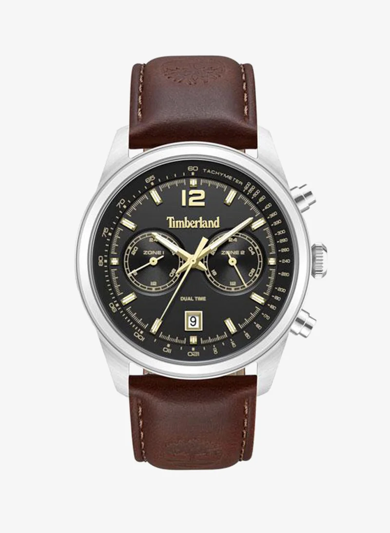 تمبرلاند Northbridge Black Dial Leather Strap Multifunction Watch for Men, 45mm