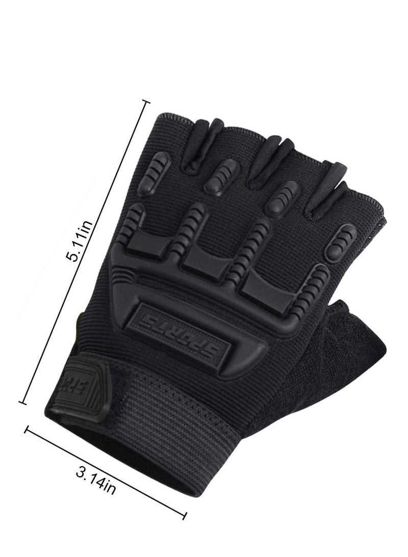 Generic Kids Fingerless Cycling Gloves Mittens Breathable Non Slip Half Finger Bike Riding Gloves Shockproof Sports Training Gloves UV Protection Outdoor Skateboard Gloves for Boys Girls 6-10 Years  - Image 5