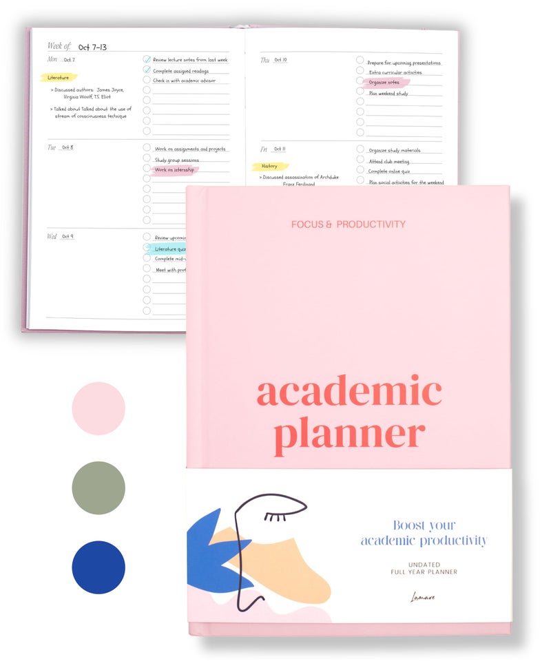 Lamare Academic Planner 2026 College Essentials â€“ Undated Weekly College Student Planner for Homeschool, High School, College & Nursing Students - Image 1
